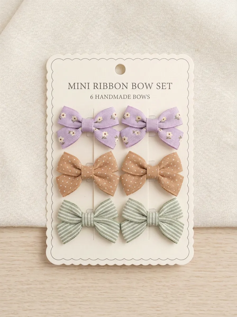 Floral Dot And Stripe Ribbon Bows Pack