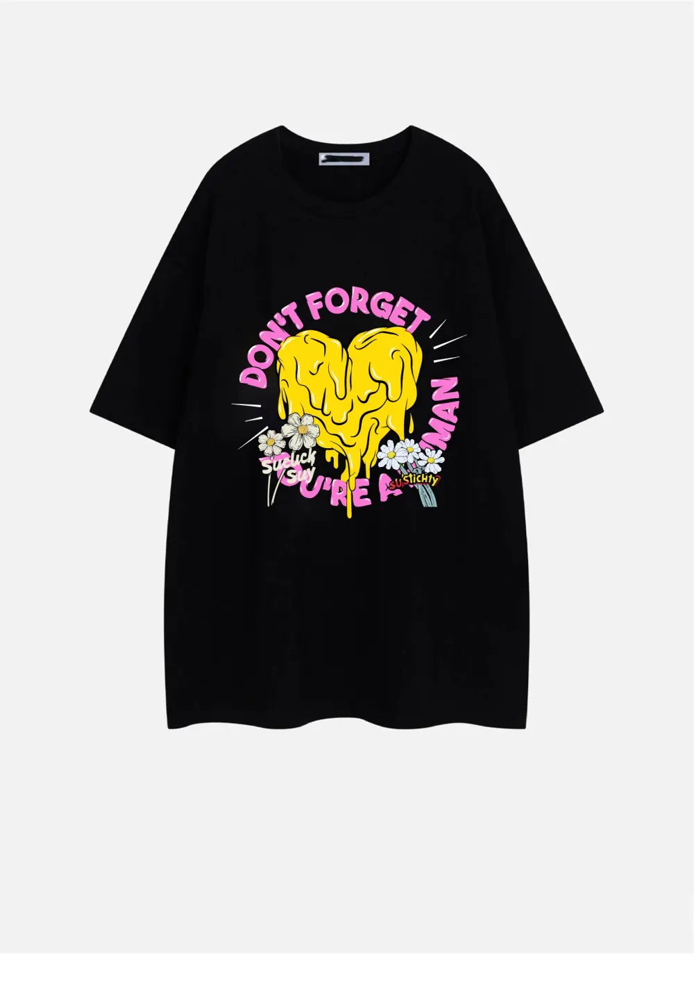 Cute Heart-shaped Font Combined With Printed T-shirt