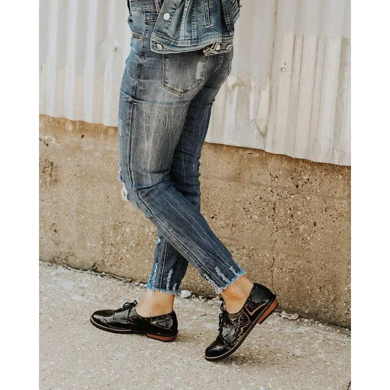 Women's Perforated Lace-Up Casual Flats