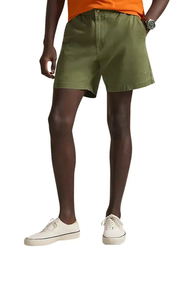 Relaxed Fit Flat Front Chino Shorts