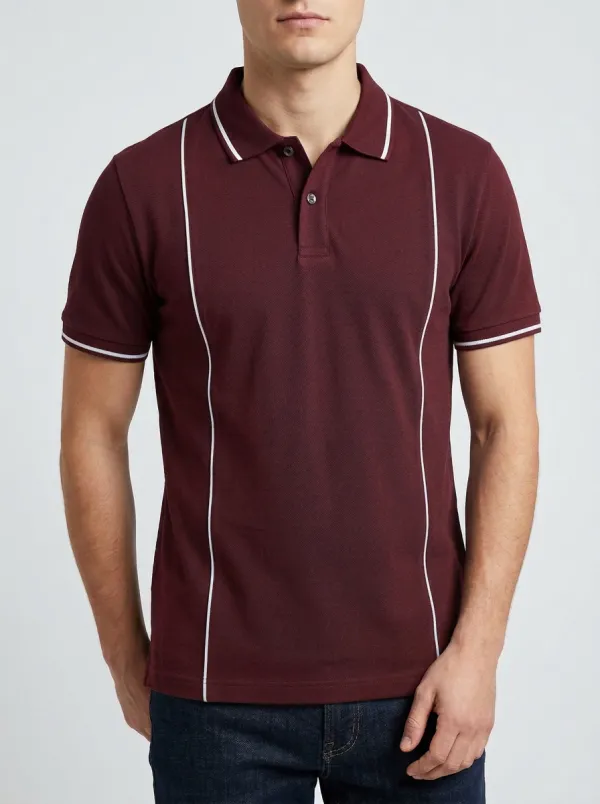 Men's Classic Comfort Contrast Trim Polo Shirt