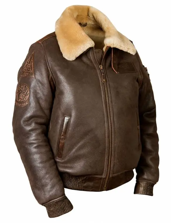 Pocket Front Faux Leather Bomber Jacket