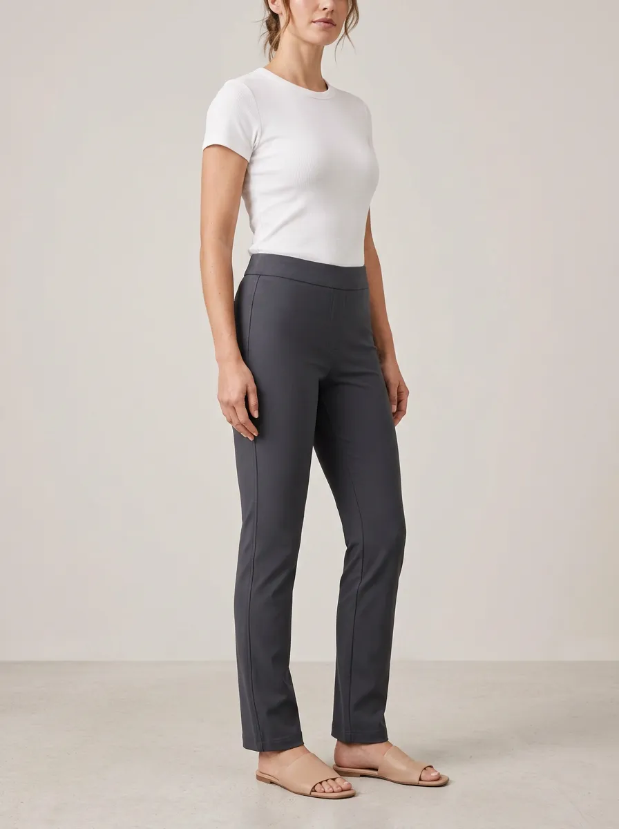 Street-Casual Mid-Rise Women's Stretch Mid-Rise Pants