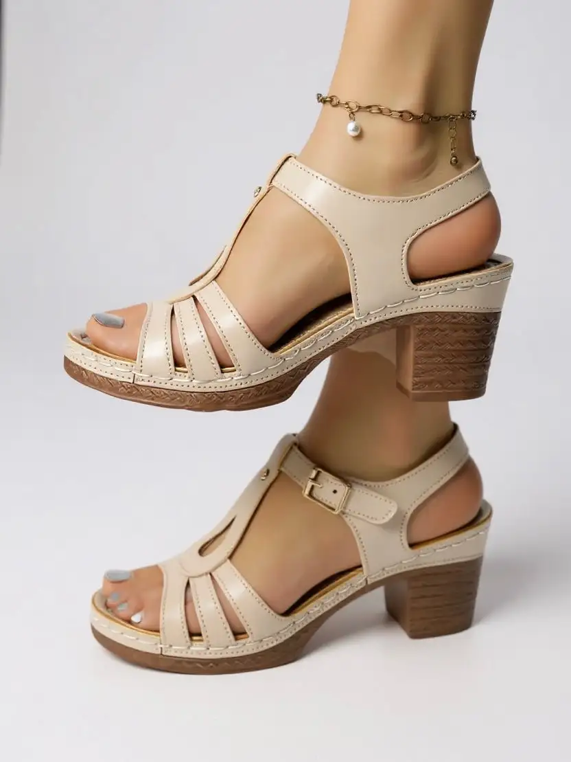  Gladiator Strappy Block Heel Sandals Apparel