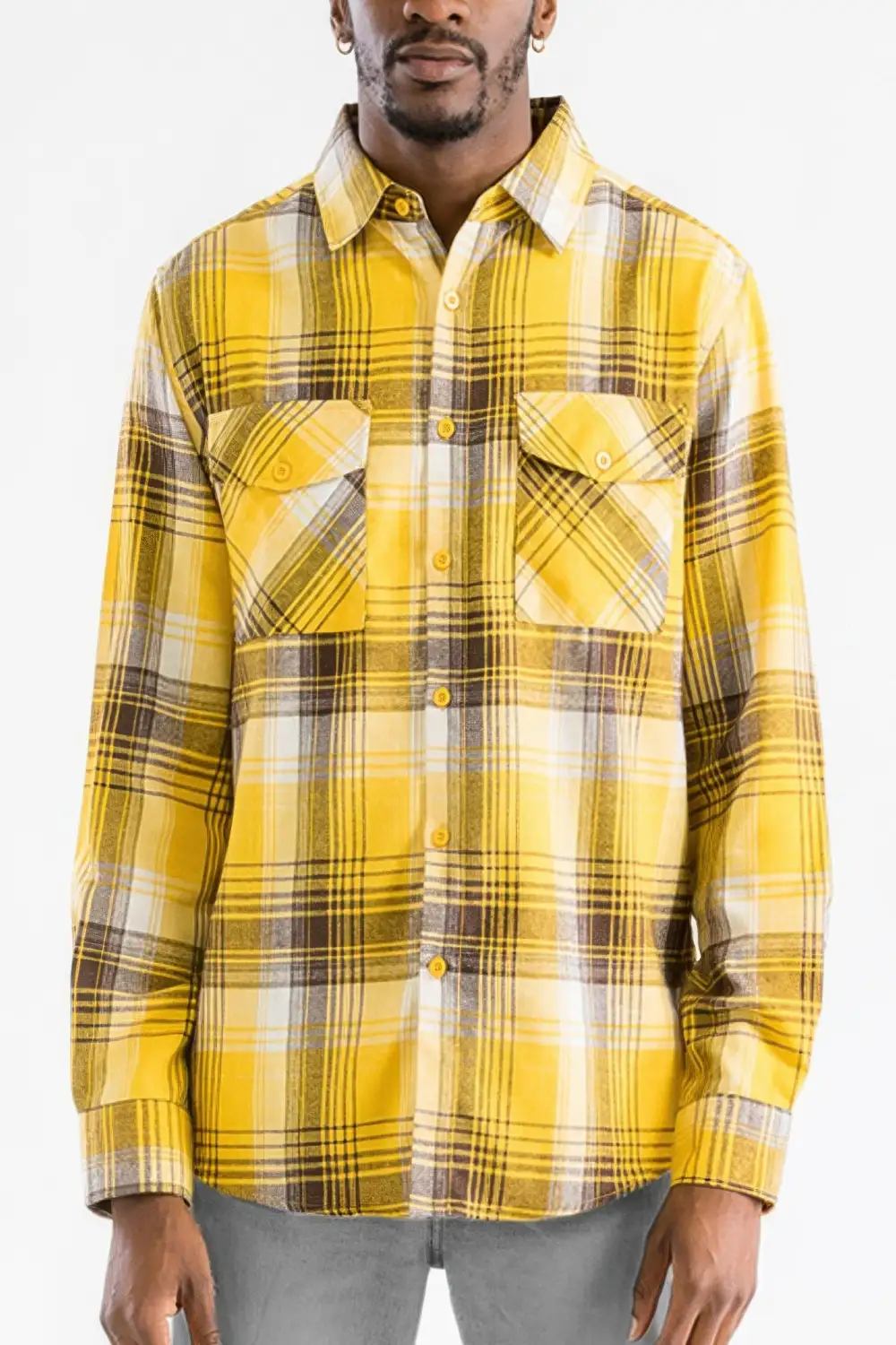 Regular Fit Checkered Plaid Flannel Shirt