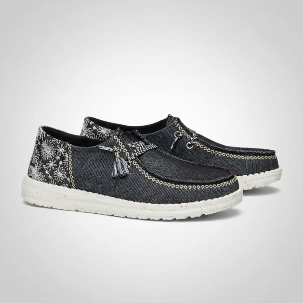 Funk Embroidered Floral Casual Shoes For Women