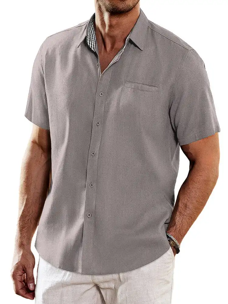 Cotton Linen Slub Weave Shirt
