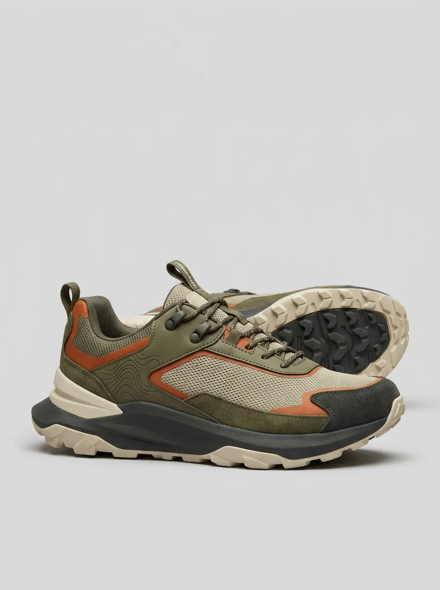 Outdoor-Inspired Hiking-Inspired Topographic Casual Sneakers
