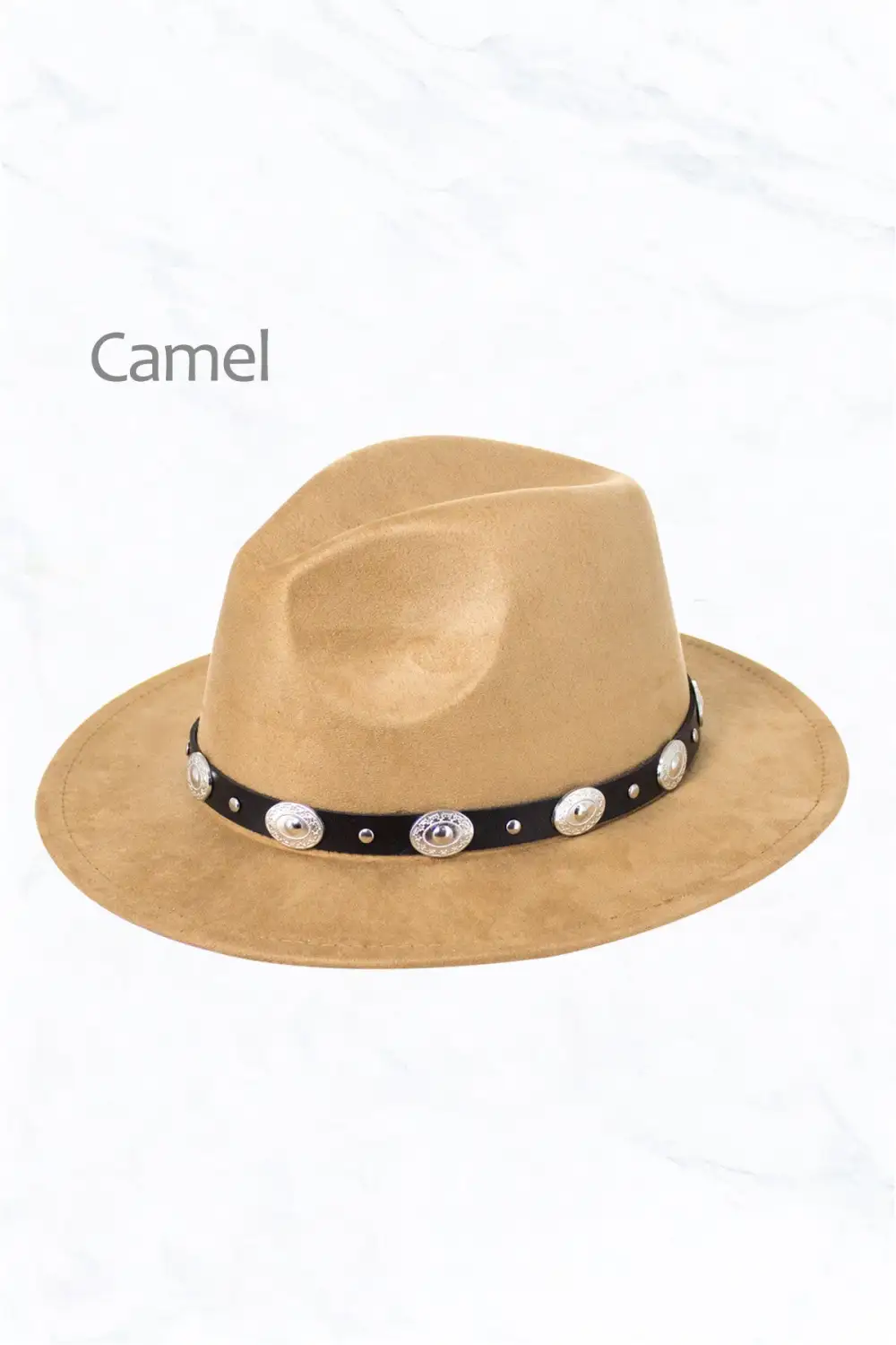 Suede Fedora Regular Peach Top with Studded Belt