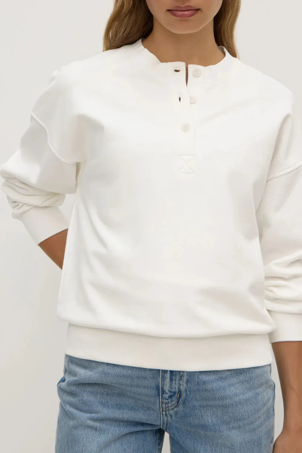 Front Button Style Round Neck T-Shirt