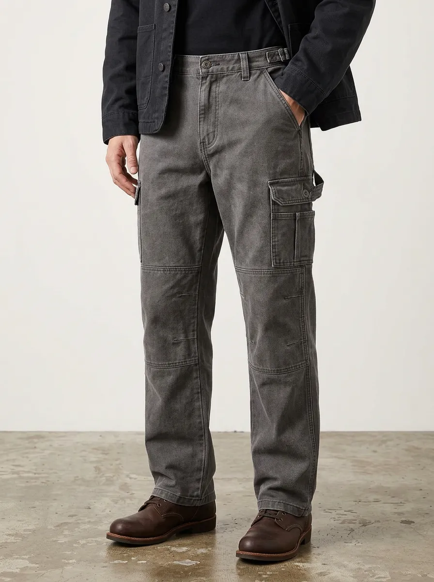 Men's Relaxed Vintage Canvas Cargo Pants