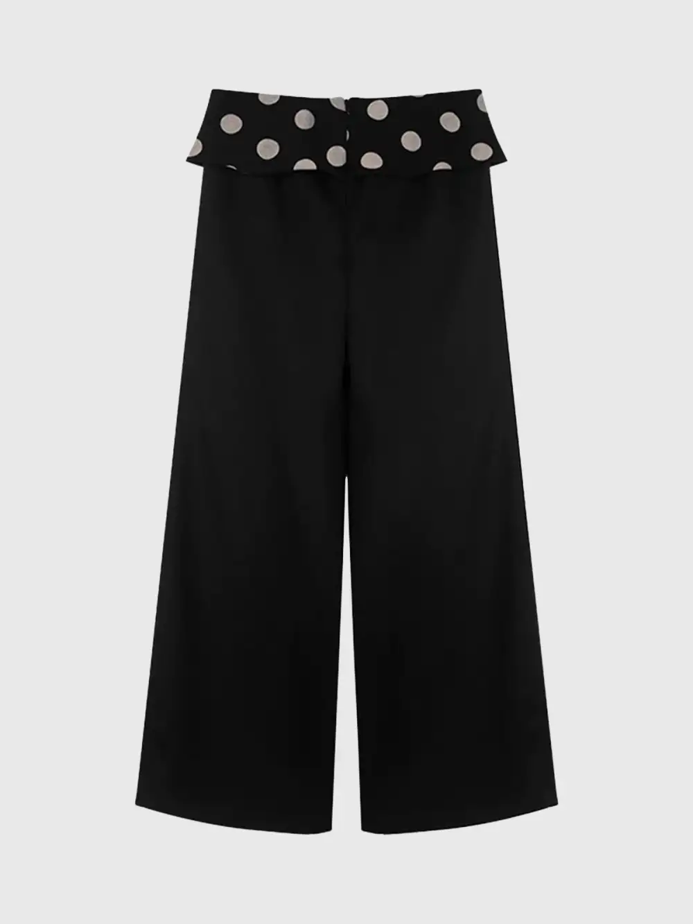 Wide-Leg Patchwork Dot-Pattern Pants