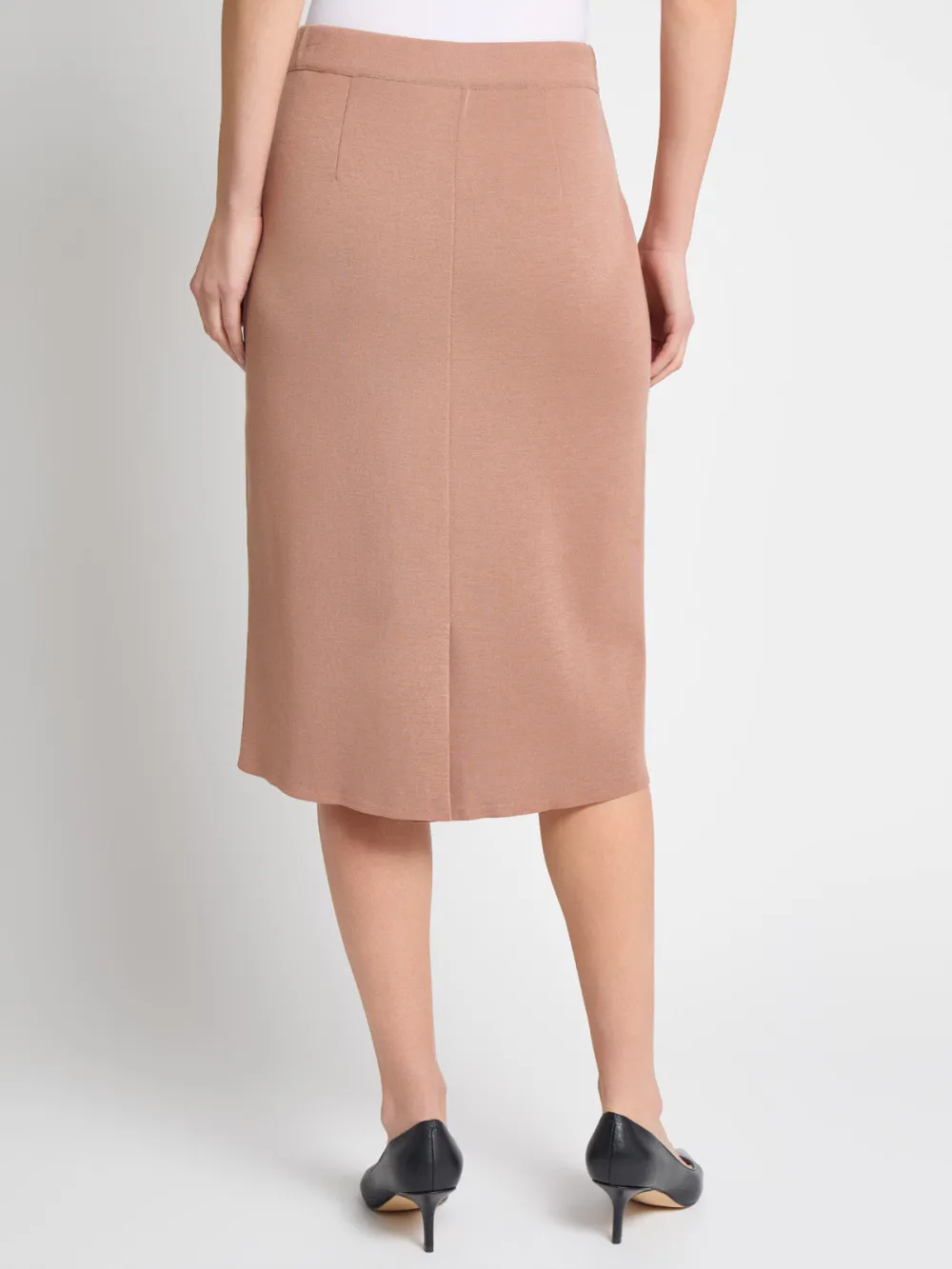 Solid Color Mid Waist Skirt
