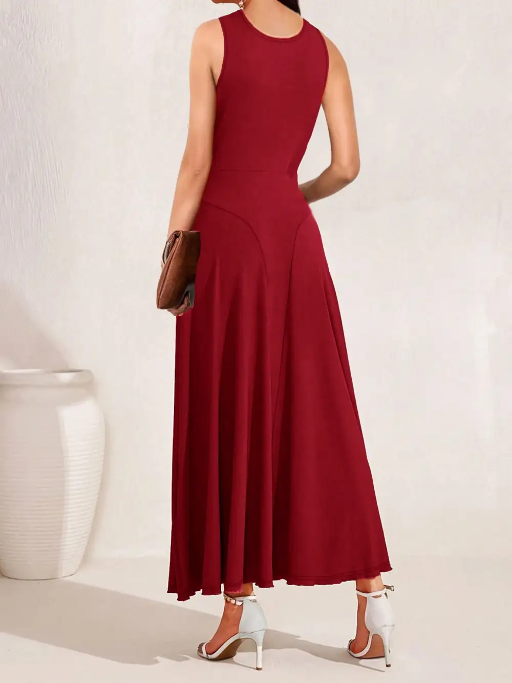 Halter A Line Midi Dress
