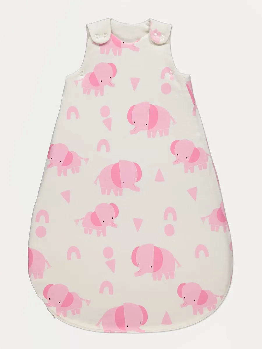 Neutral Elephant Print Sleeping Bag 2.5 Tog