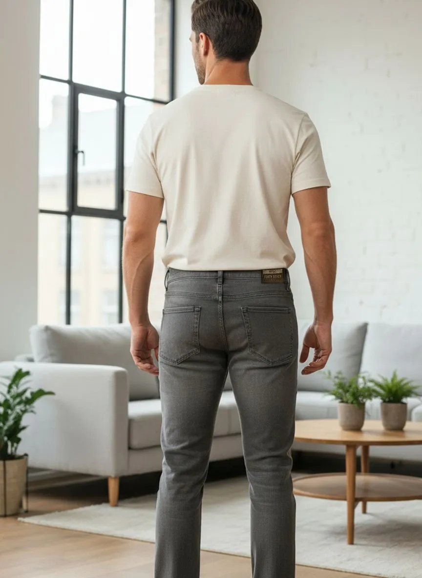 Slim-Fit Rigid-Denim Straight-Leg Jeans
