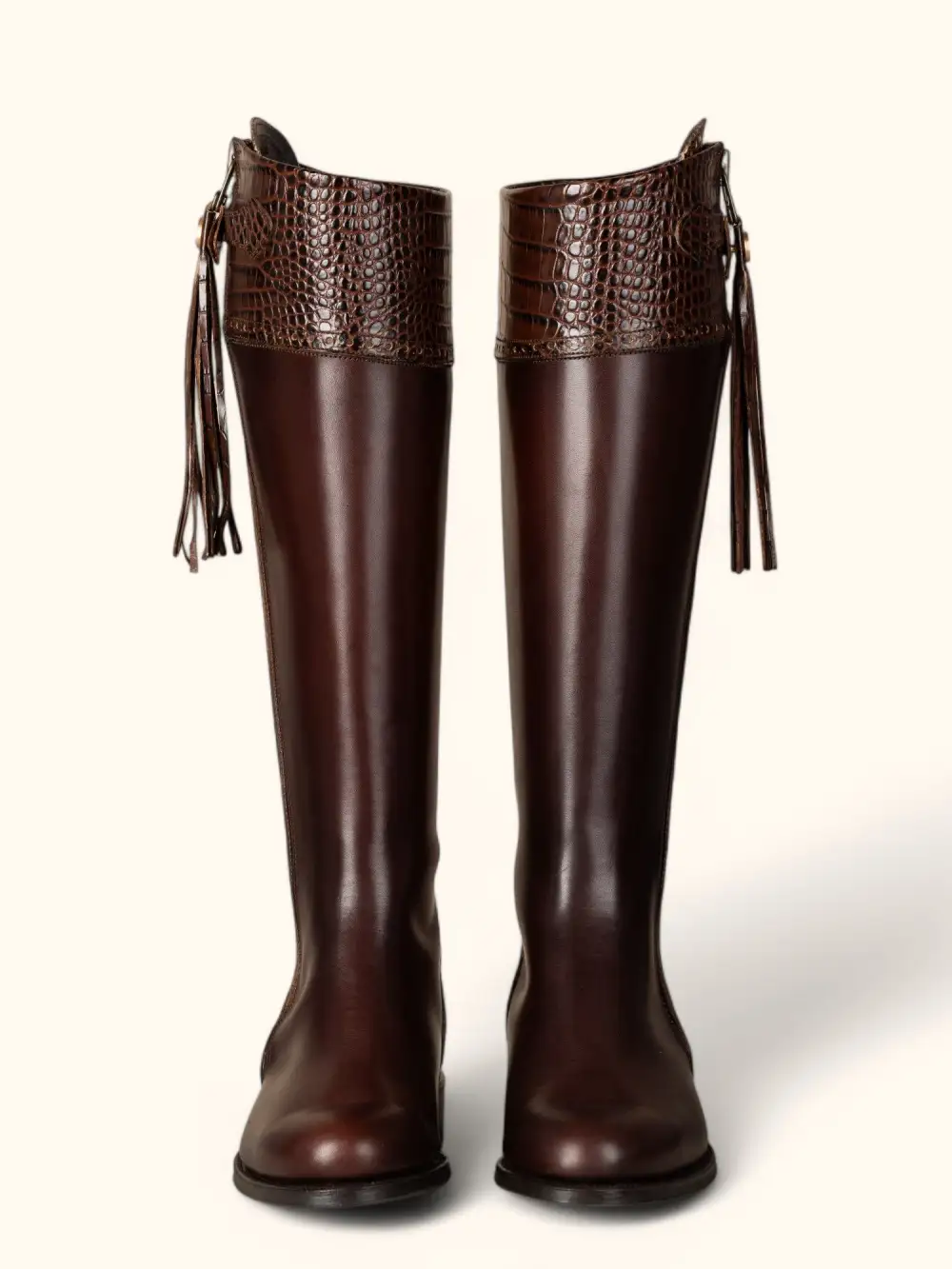 Sleek Country Mock Croc Tall Riding Boots