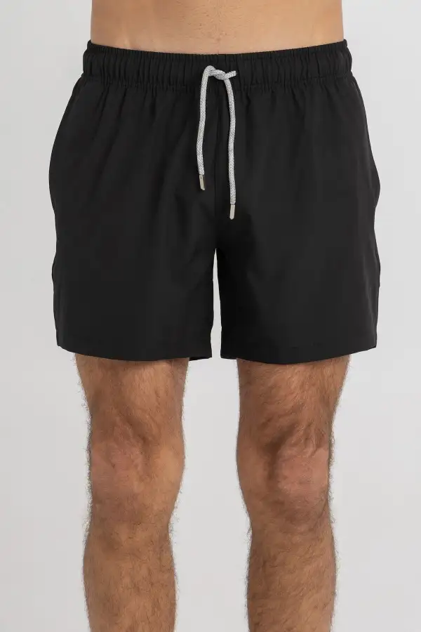 Solid Black Swim Shorts