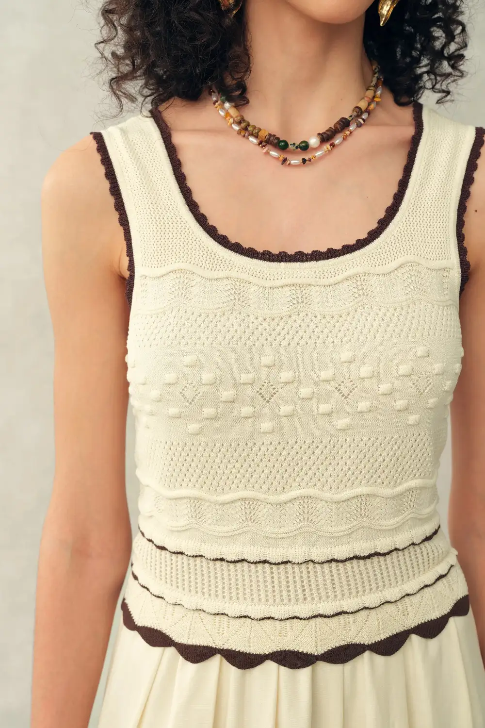 Sleeveless Crochet Embroidered Cotton Linen Maxi Dress