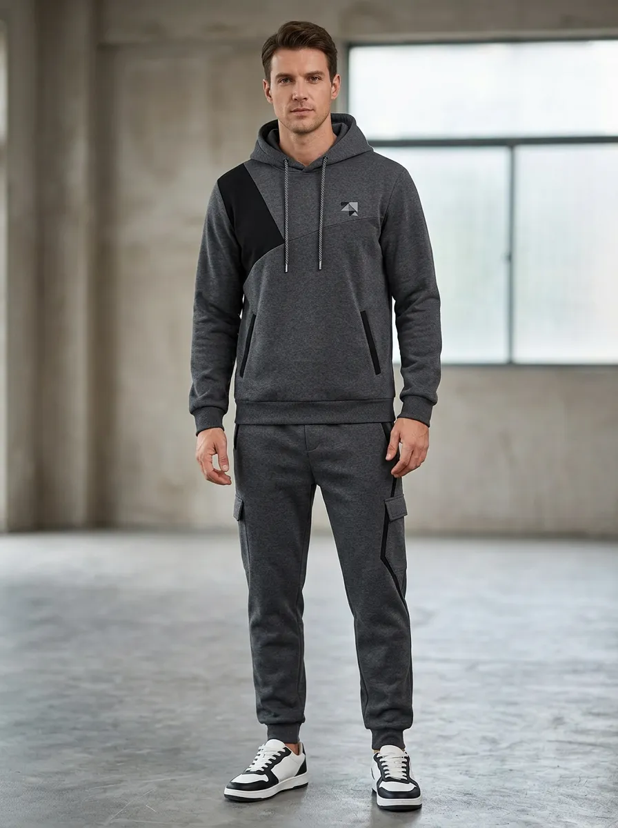 Men's Classic Colorblock Hoodie and Jogger Set