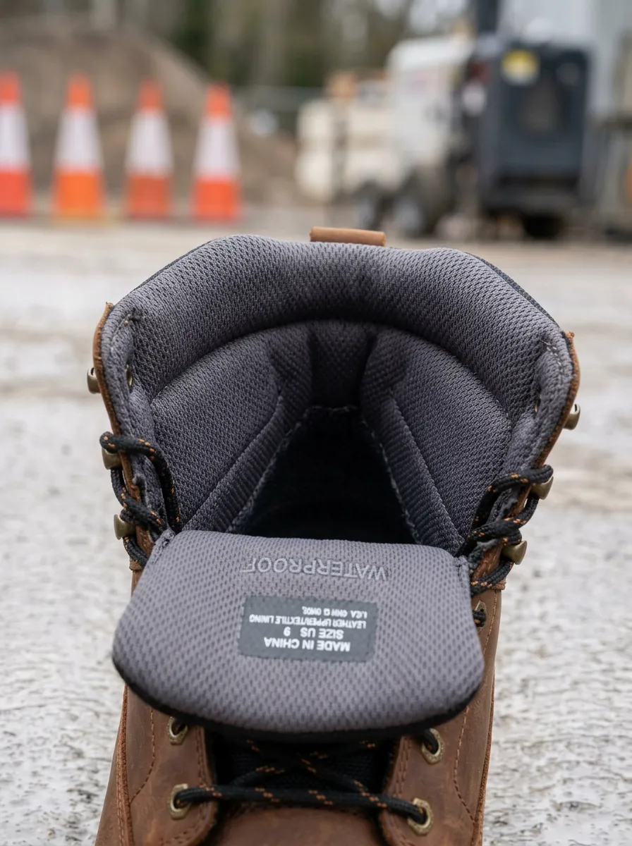 Tactical-Inspired Leather-Look Men's Waterproof Work Boots
