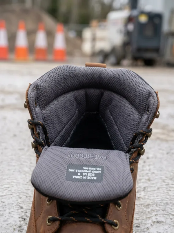 Tactical-Inspired Leather-Look Men's Waterproof Work Boots