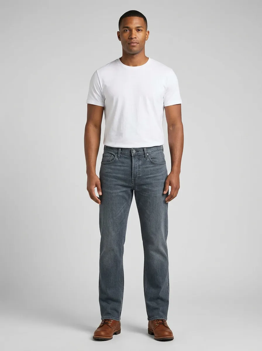 Washed Rise Jeans
