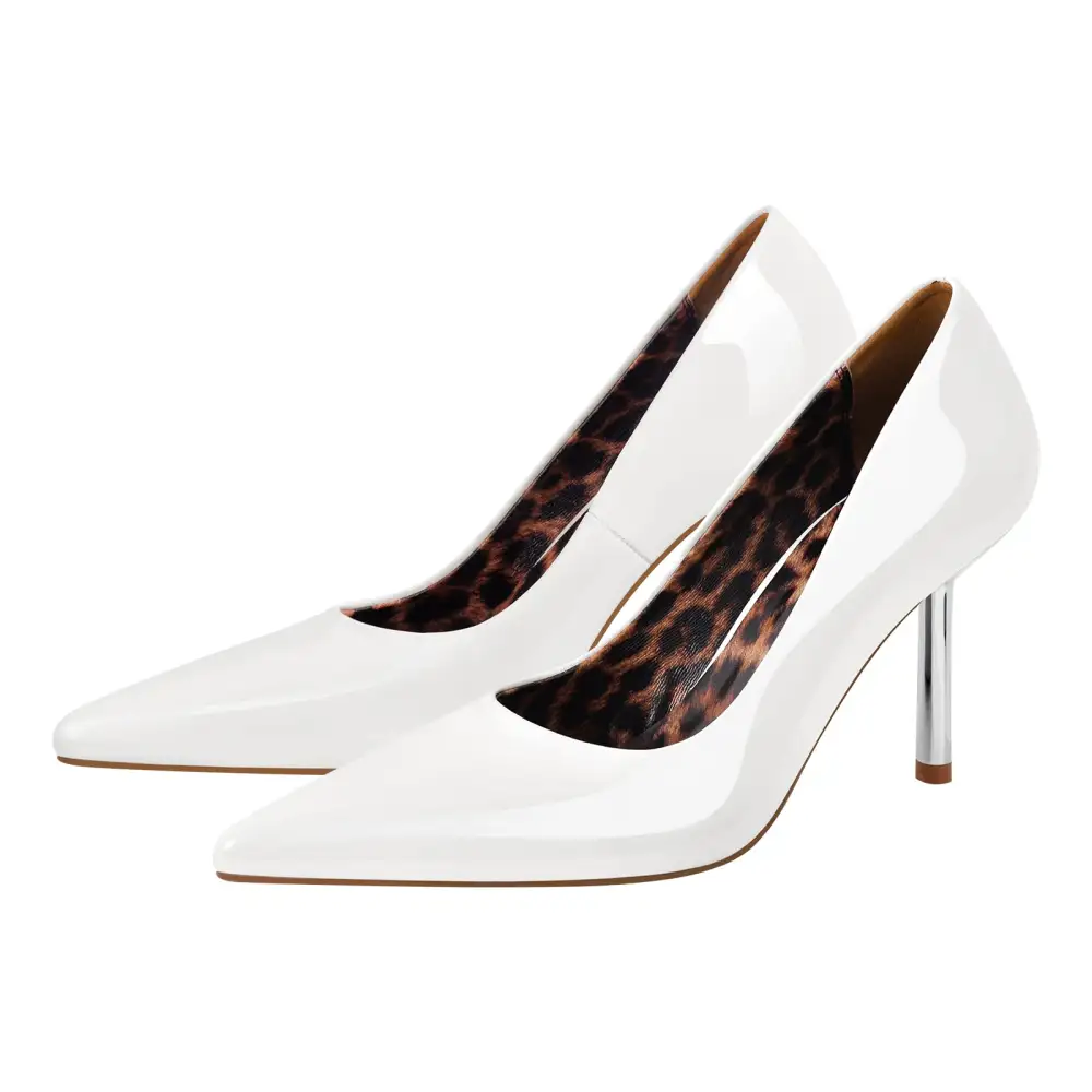 Leopard Pattern Pointed Toe Stiletto Slip On Pumps