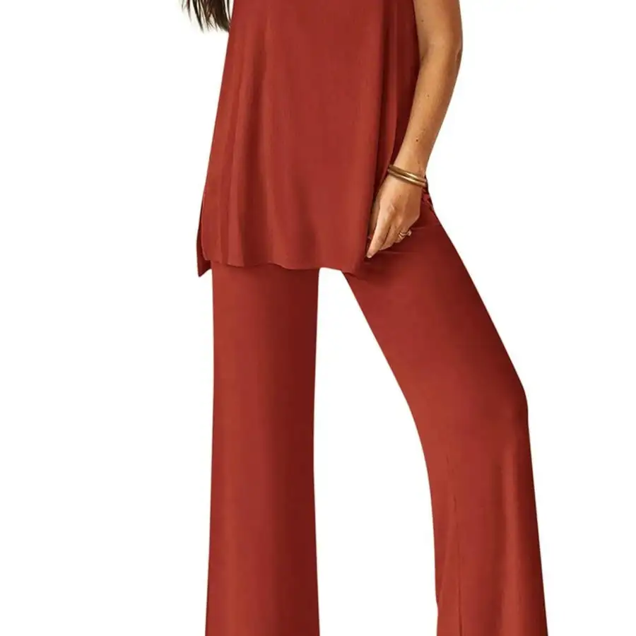 Round Neck Tank and Pants Set