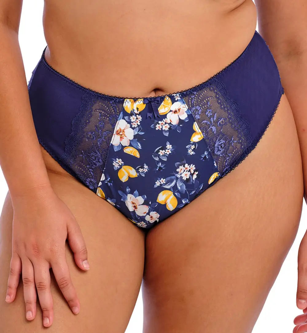 High-Waist Stretch-Lace Mesh High-Leg Brief Panty