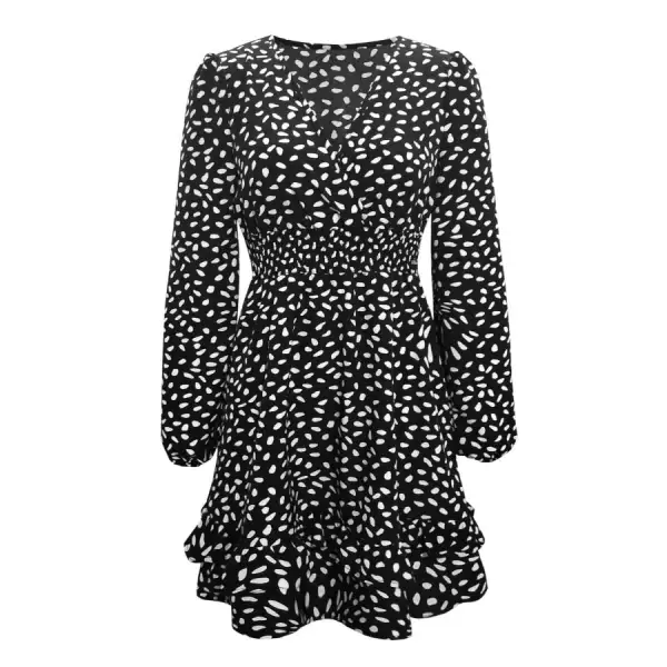 Ruffle Trim Smocked Mini Dress