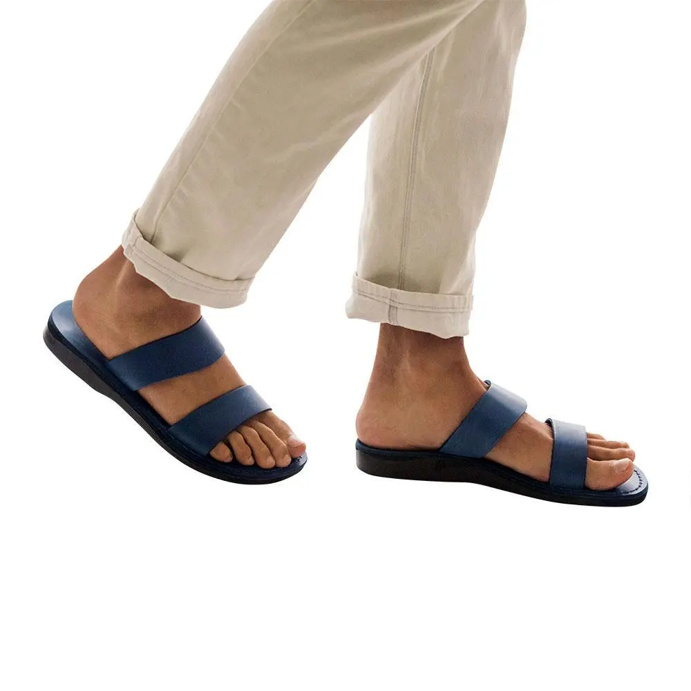 Refined Leather Double Strap Sandals