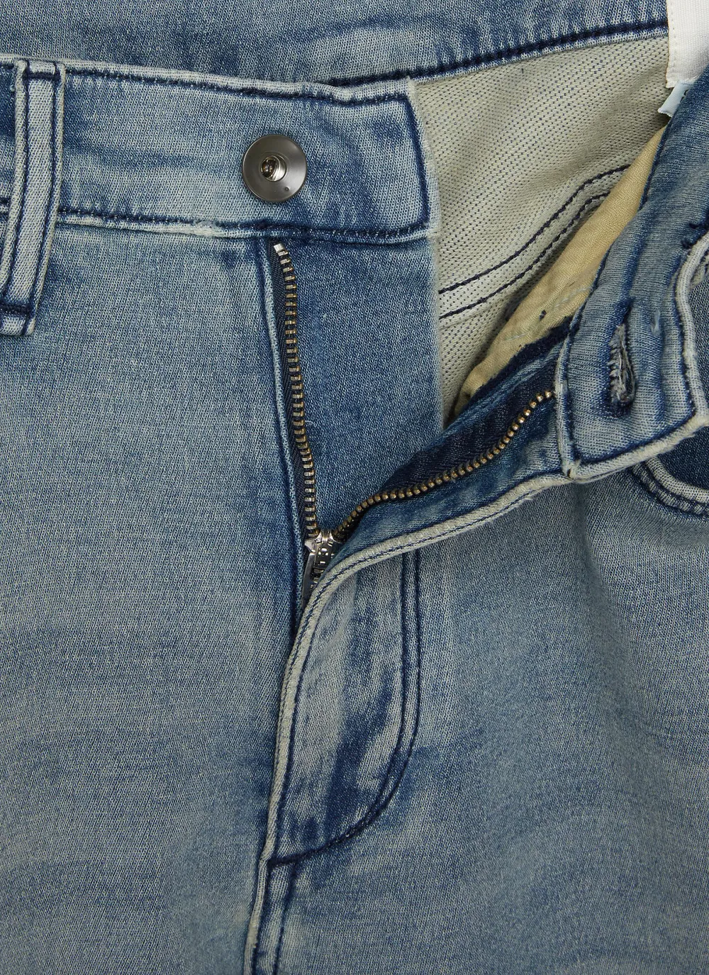 Simple Straight-Cut Soft Light Blue Cottom Jeans