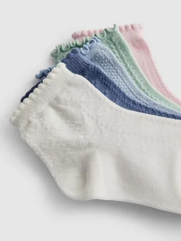 5pk Cotton Rich Textured Quarter Socks