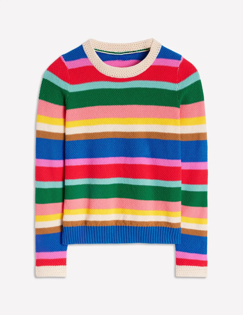 Pullover Crew Neck Trim Sweater