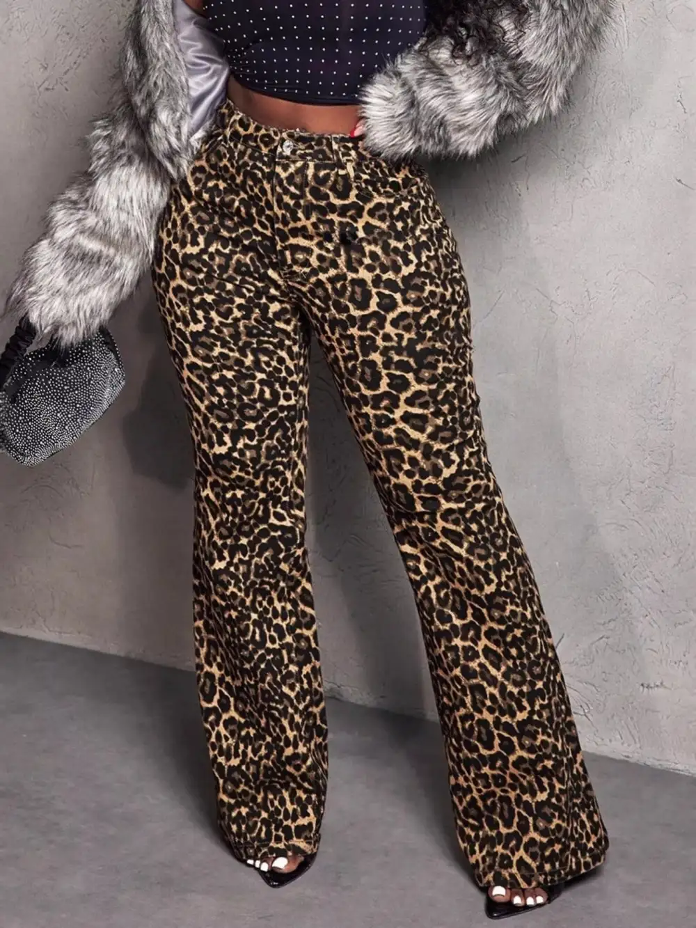 Relaxed Leopard Wide Leg Pants