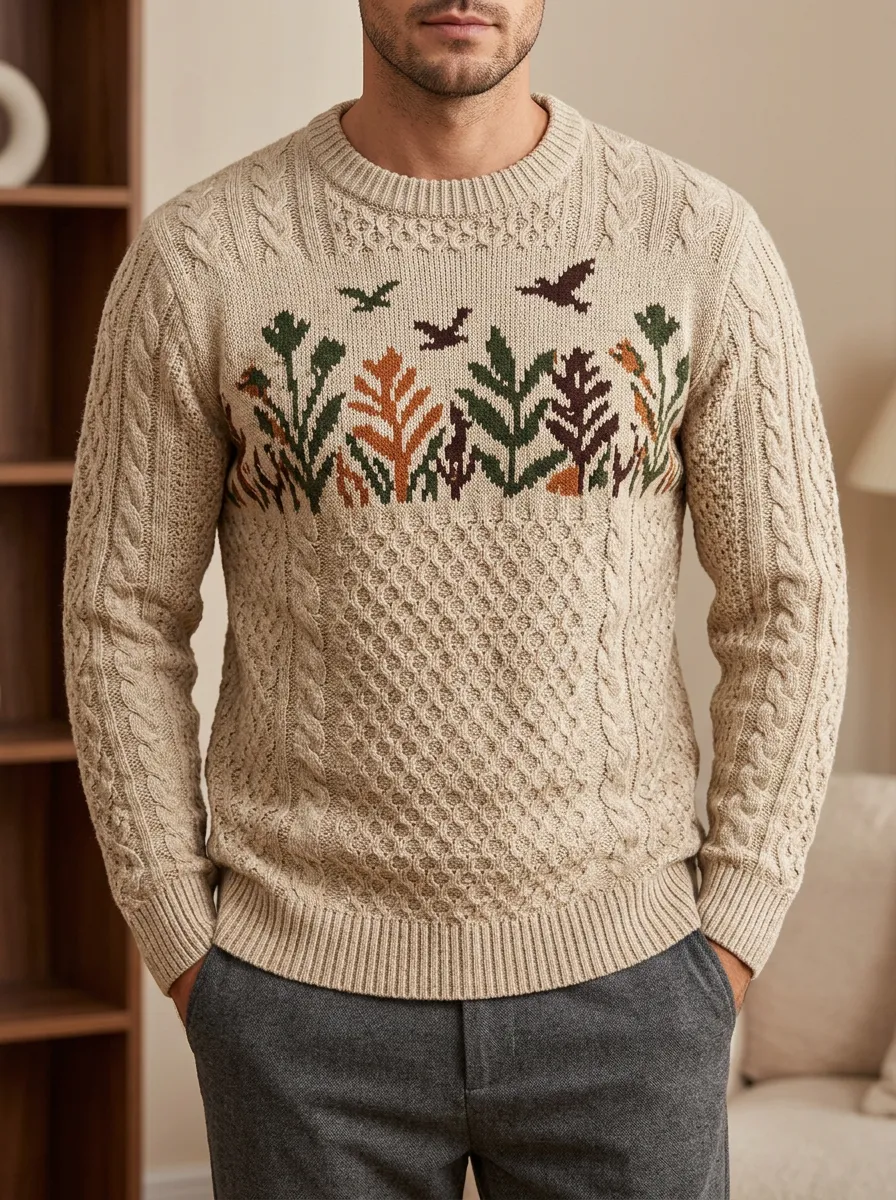 Men's Forest Bird Sweater