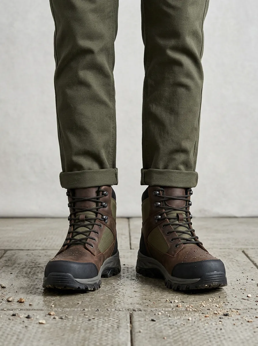 Unisex Outdoor Hiking Waterproof Leather Printed Work Boots