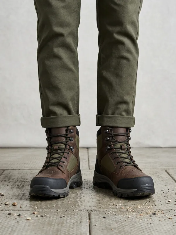 Unisex Outdoor Hiking Waterproof Leather Printed Work Boots