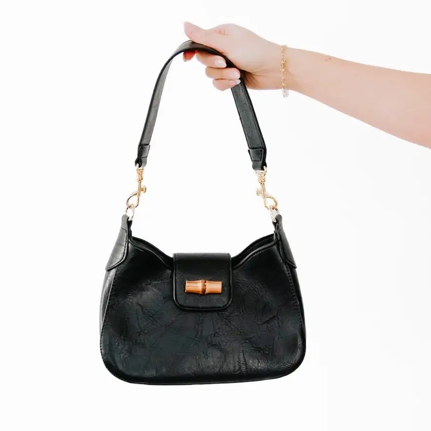 Modern Faux Leather Zip Pocket Shoulder Bag