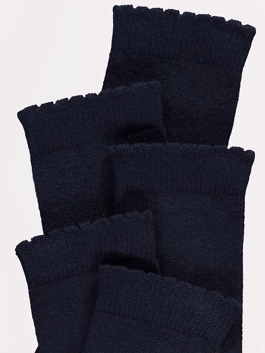 Navy Cotton Rich Knee High Socks 5 Pack detail 1