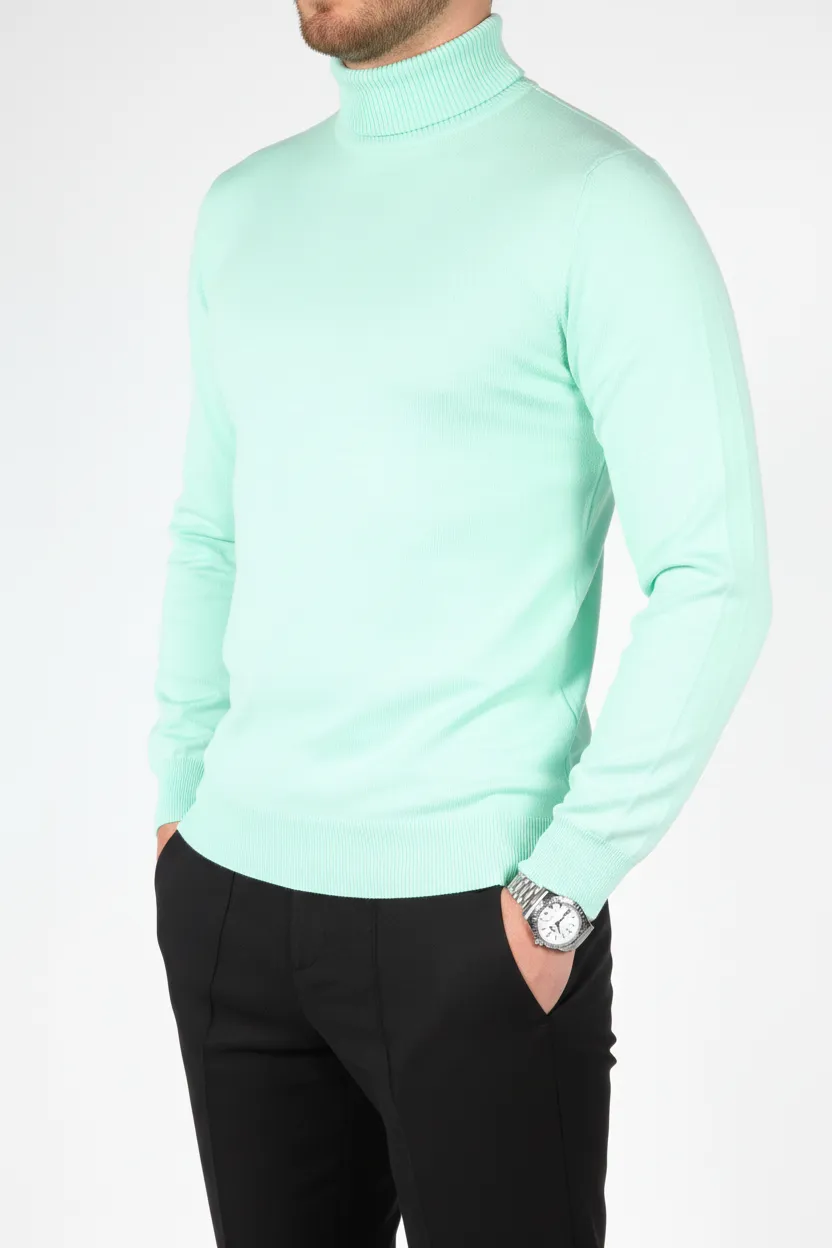 Viscose Refined Turtleneck Sweater