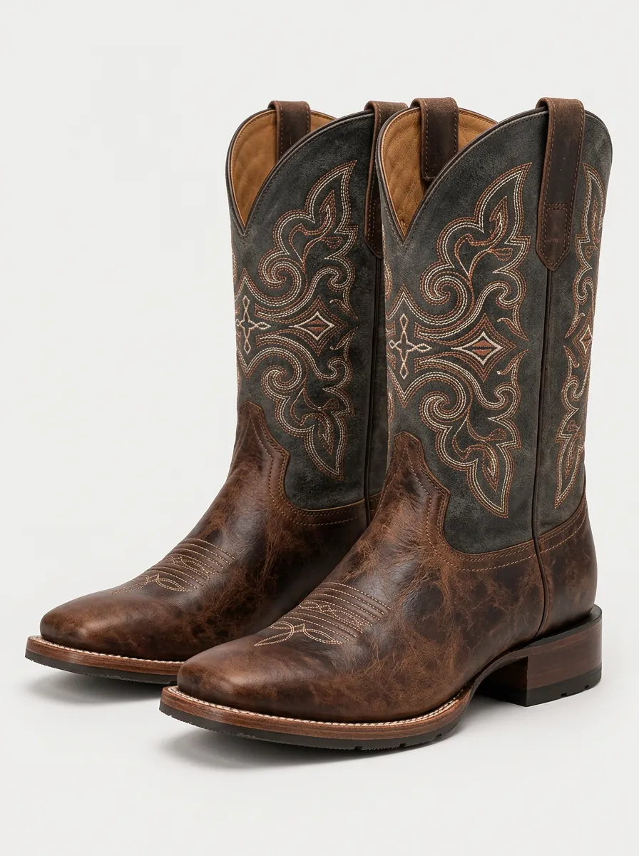 Men's Red Suede Cowboy Boots