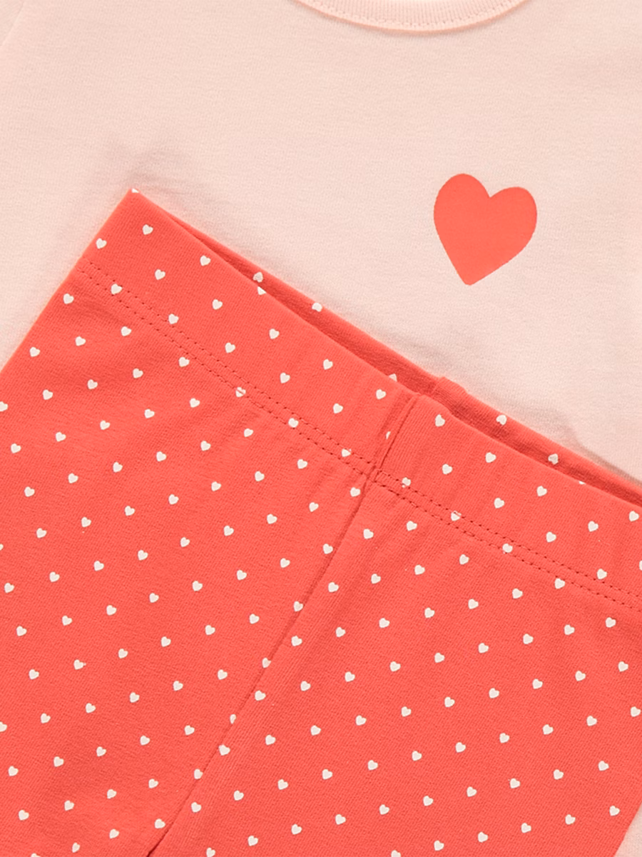 Pink Heart Top and Shorts Outfit detail 1
