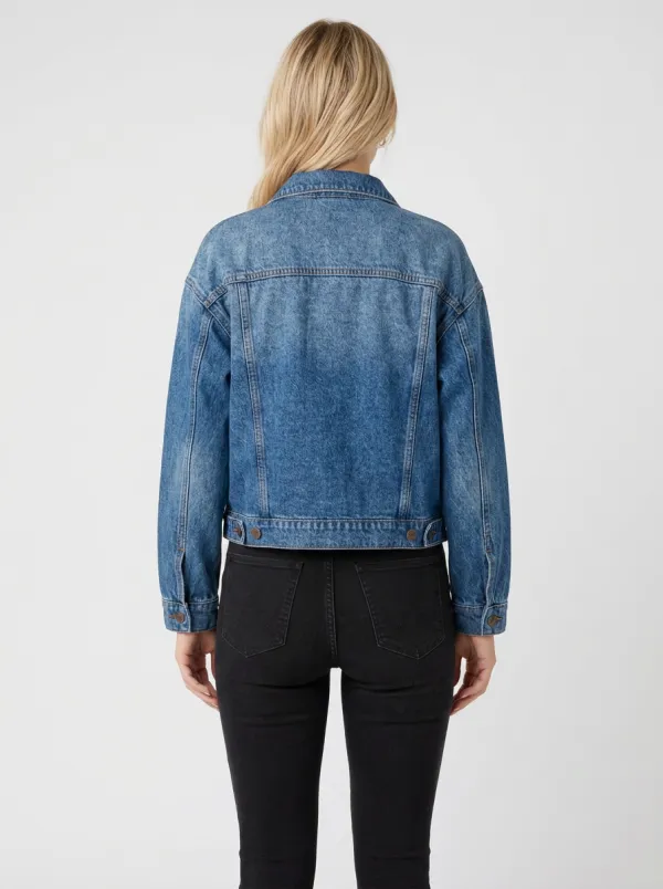Women's Western Desert Cactus Embroidered Denim Jacket