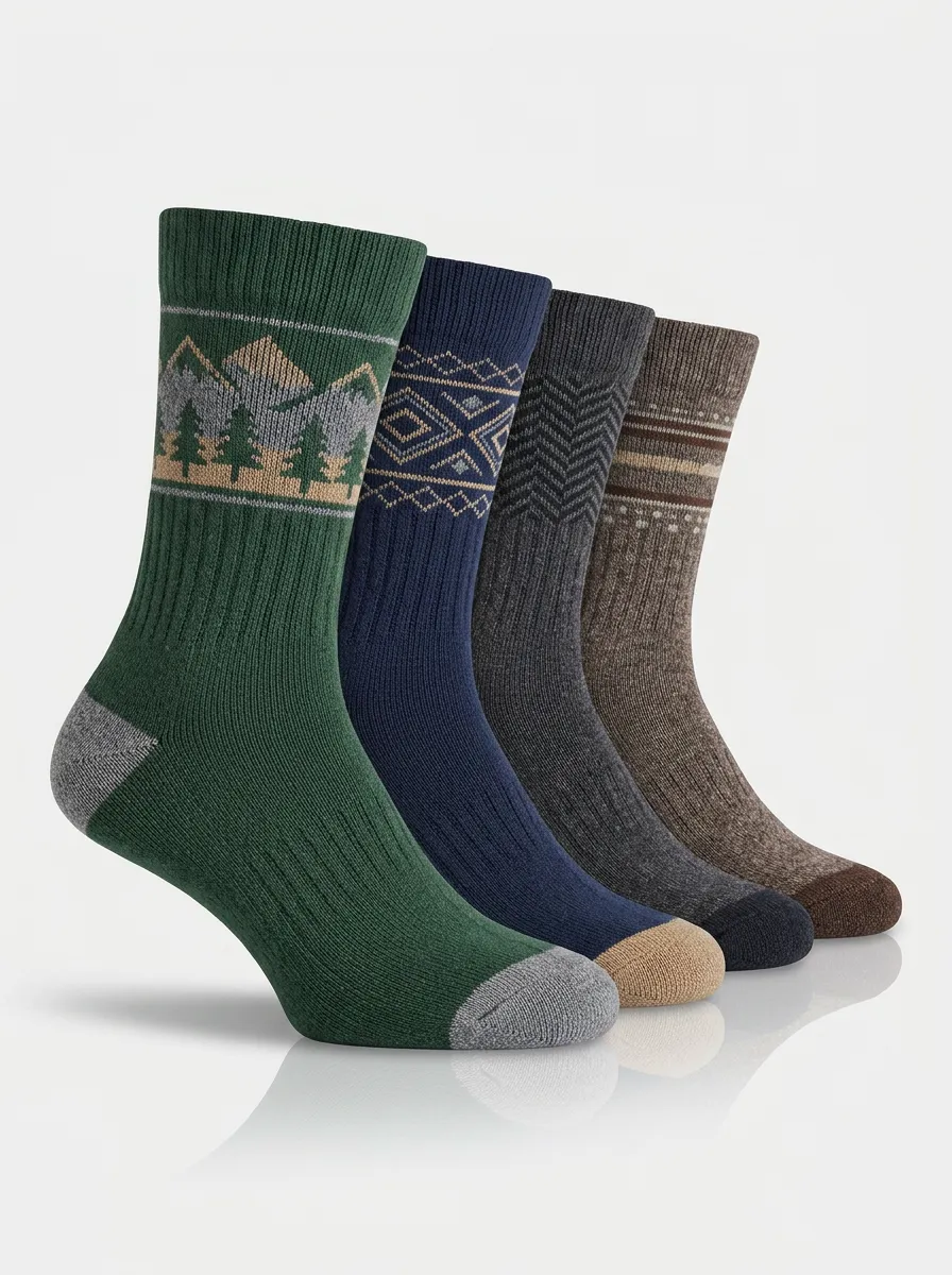 Unisex Adventure-Style Four Pair Socks