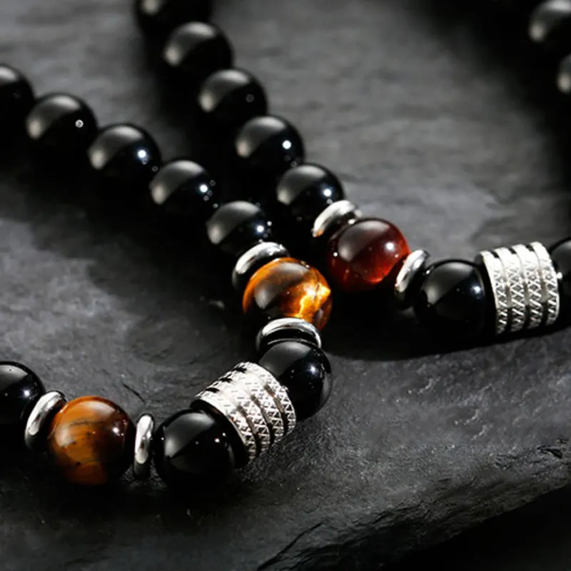 Natural Obsidian Tiger Eye Fulfillment Bracelet