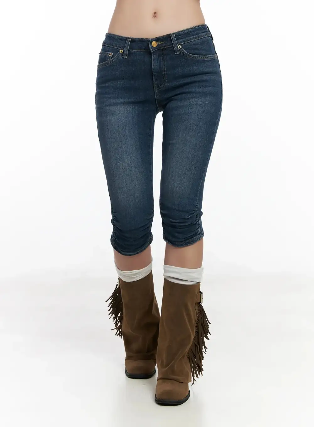 Slim-Fit Low-Rise Capri Jeans