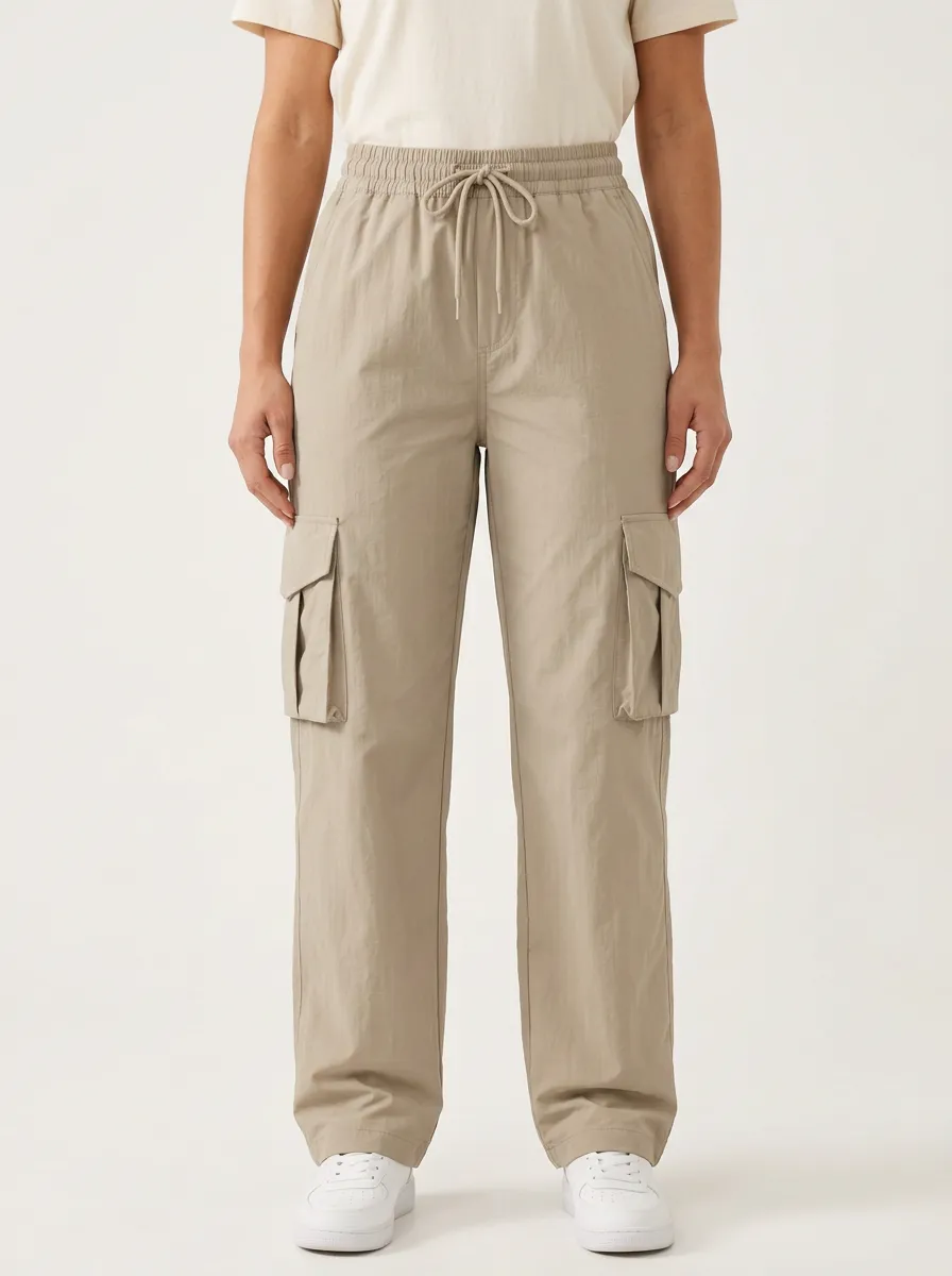 Multi-Pocket Pocket Elastic-Waist Breathable Cargo Pants