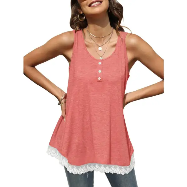 Lace Trim Wide Strap Tank Top